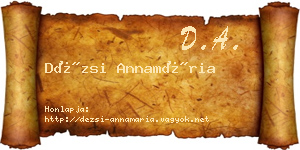 Dézsi Annamária névjegykártya