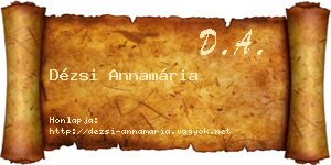 Dézsi Annamária névjegykártya