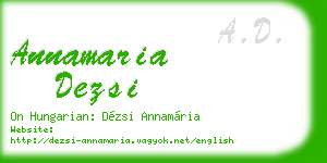 annamaria dezsi business card